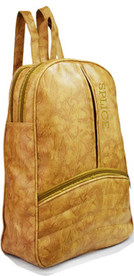 

SPLICE PU Leather Backpack School Bag Student Backpack Women Travel bag 6 L Backpack(Khaki)