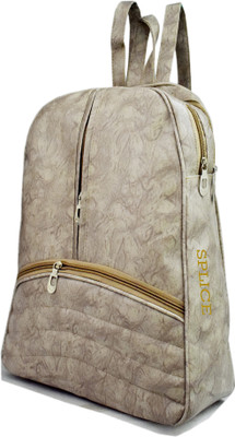 

SPLICE PU Leather Backpack School Bag Student Backpack Women Travel bag 6 L Backpack(White)