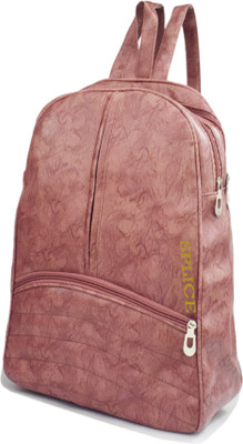 

SPLICE PU Leather Backpack School Bag Student Backpack Women Travel bag 6 L Backpack(Maroon)