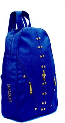 

SPLICE PU Leather Backpack School Bag Student Backpack Women Travel bag 6 L Backpack(Blue)