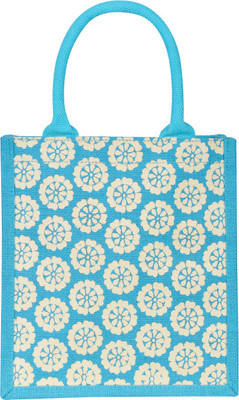 

Jute Cottage Pocket Lunch Bag Medium Blue Jute Waterproof Lunch Bag(Blue, 3 L)
