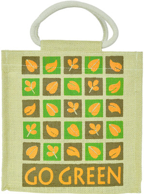 

Jute Cottage Go Green Zipper Lunch Bag Medium Green Jute Waterproof Lunch Bag(Green, 3 L)
