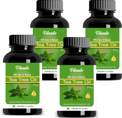 

Vihado Tea Tree Essential Oil for Skin, Hair and Acne care 15 ML Pack of 4 (60 ml)(15 ml)