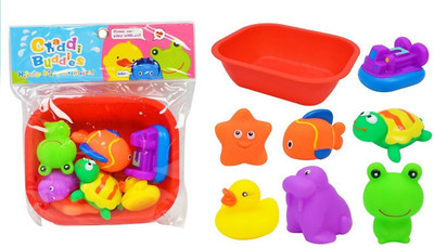 

Civil 8 Piece Piece Toddler Baby Bathtub Bathing Chu Chu Squeeze Bath Toys Non-Toxic -Multicolor Bath Toy(Multicolor)