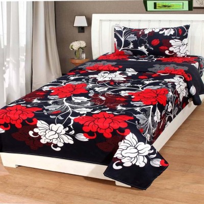 SHIVAM FAB 180 TC Polycotton Single Floral Flat Bedsheet(Pack of 1, Multicolor)