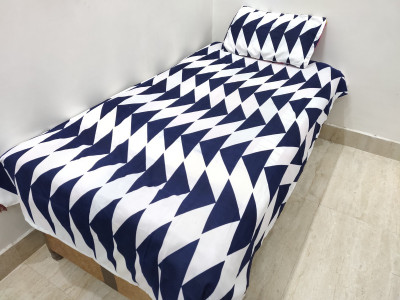 

SINGHS VILLAS DECOR 144 TC Polycotton Single Geometric Bedsheet(Pack of 1, Multicolor)