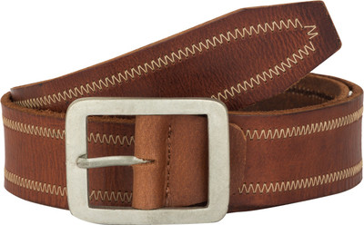 

FRONC Men Casual Brown Genuine Leather Belt
