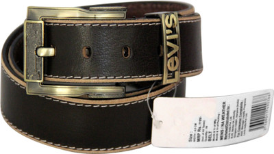 

DN ENTERPRISES Men Casual Brown Genuine Leather Belt, Dark brown