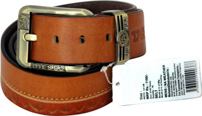 

DN ENTERPRISES Men Casual Tan Genuine Leather Reversible Belt