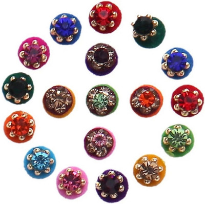 

beauty gold designer gol bindi for beautiful lady & girl forehead, nails, tattooing Multicolor Bindis(mugli marathi, bengali bindi, Bollywood style)