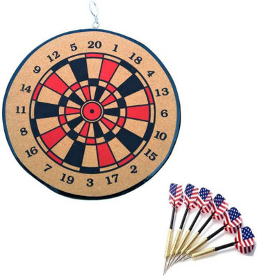 

Lord Both Side playing Board Including 6 Darts 12 inch Dart Board(Brown)