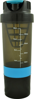 

Aureum Multi Utility Sipper 500 ml Shaker(Pack of 1, Black, Blue)