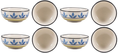 

caffeine Dining Dessert Bowl in Blue Asmiya Ceramic Bowl Set(Blue, Pack of 8)