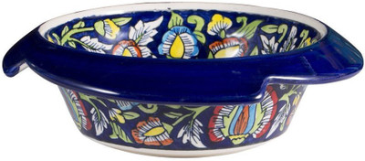 

caffeine Flower Serving Bowl in Blue Jaipuri (6 inches) (1 pc) Ceramic Bowl(Blue, Pack of 1)