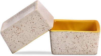 

caffeine Dip and Sauce in Cream and Yellow Matte (Set of 2) Ceramic Bowl Set(Yellow, White, Pack of 2)