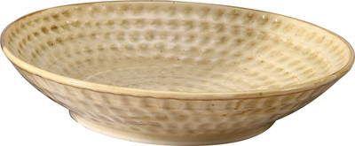 caffeine White Cripple Stoneware Bowl(Beige, Pack of 1)