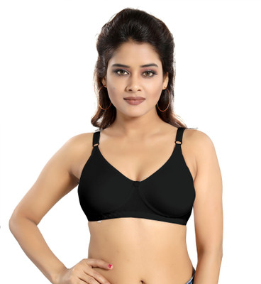 Fabme Women Full Coverage Non Padded Bra(Black)