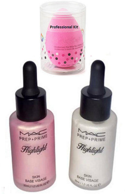 

Professional kit Sponge Puff, Mac Prep+Prime Highlighter Pack of 2(Set of 3)