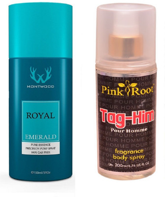 

Pink Root TAG HIM MIST WITH MONTWOOD ROYAL EMERALD DEO 150ML(Set of 2)