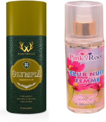 

Pink Root CLUB NUIT FEMME MIST WITH MONTWOOD OLYMPIA GREECE DEO 150ML(Set of 2)