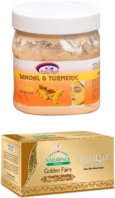 

Pink Root SANDAL MASK 500ML WITH NATURENCE GOLD BLEACH 200G(Set of 2)