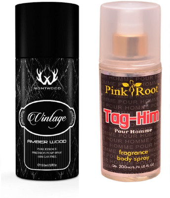 

Pink Root TAG HIM MIST WITH MONTWOOD VINTAGE AMBER WOOD DEO 150ML(Set of 2)