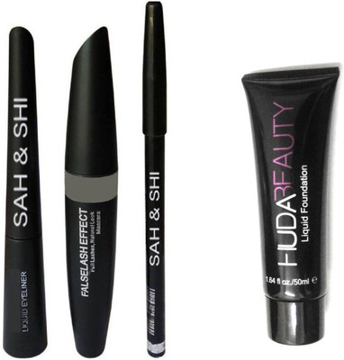 

Sah&Shi Liquid Gel Eyeliner with Mac Mascara & Eyebrow Pencil With Huda Matte Liquid Foundation(Set of 2)