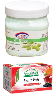 

Pink Root D OLIVE CREAM 500ML WITH NATURENCE FRUIT BLEACH 200G(Set of 2)