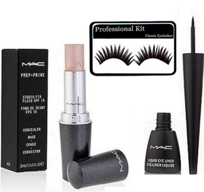 

PROFESSIONAL KIT Eyelashes & Prep + Prime Studio Fix Stick Concealer SPF 15 & Liquid Eyeliner(Set of 3)