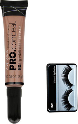 

jnm combo L.A. Girl HD PRO CONCEAL Concealer (BEAUTIFUL BRONZE) and eyelashes(Set of 2)