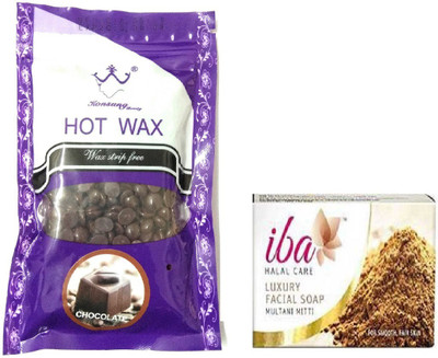 

iba halal care LUXURY FACIAL SOAP MULTANI MITTI WITH STRIP FREE 100 G HAIR REMOVAL WAX PACK(Set of 2)