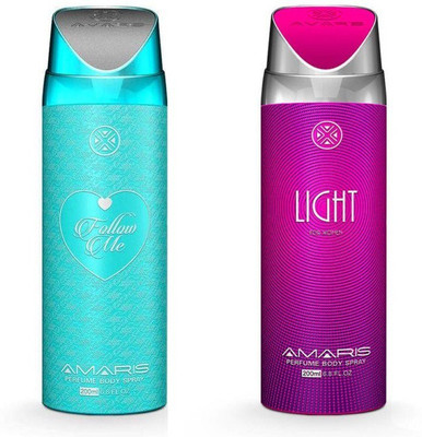 

Amaris Follow Me & Light Perfume Body Spray - For Women(400 ml, Pack of 2)