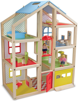 

Melissa & Doug Hi-Rise Dollhouse and Furniture Set(Multicolor)