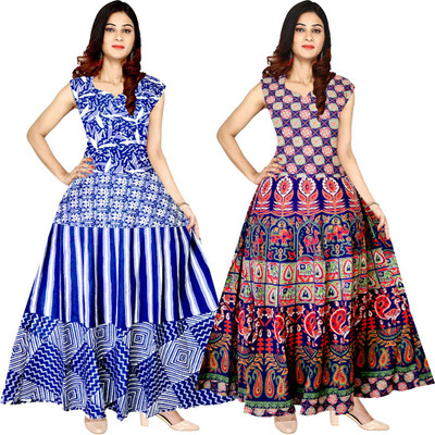mudrika women's maxi multicolor dress
