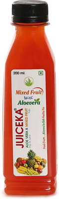 

Juiceka Mix Fruit Drink With Alovera Pulp 200 ML Pack Of 12 Bottles(12 x 200 ml)