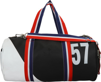

Duty Free Unisex Premium Quality Travel Duffel Bag Gym Bag(Black, White)