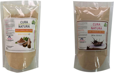 

Cura Natura Combo of White Sandal Face Pack Dark Chocolate Face Pack (Pack of 2)(200 ml)
