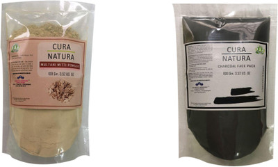 

Cura Natura Combo of Multani Mitti Charcoal face pack (Pack of 2)(200 ml)