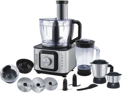 Inalsa Inbox 1000 1000 W Food Processor(Silver, Black)