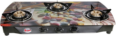 Quba Cast Iron Automatic Gas Stove(3 Burners)