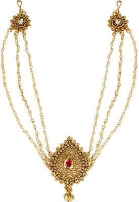 

Muchmore Exclusive 18k Gold Plated Ruby Stone Added Stunning Hair Pin For Women & Girls Jewelry Hair Pin(Multicolor)
