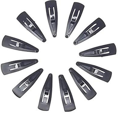 Garg Traders 12 Hair Clips Tic Tac Clip(Black)
