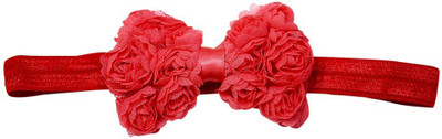 

Pinkblueindia Elegant Baby Bowknot with Pretty Flowers Head Band(Red)