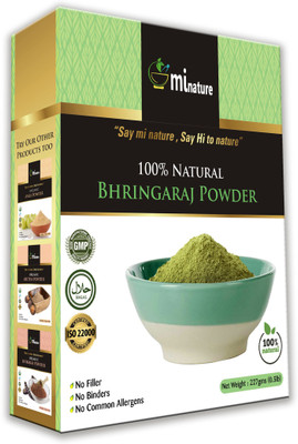 

mi nature Bhringaraj Powder, Eclipta alba Leaf powder/100% Pure, Natural and Organic for Hair Care, Conditioning(227 g)