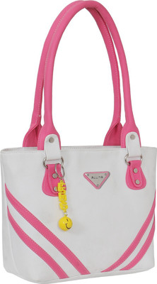 

Alliya Shoulder Bag(White, Pink), Pink;white