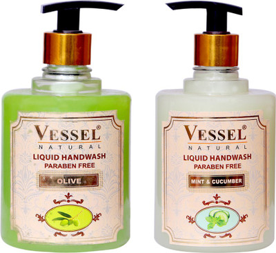 

Vessel Natural Paraben Free Premium Liquid Handwash, Olive & Mint Cucumber,500 ml x 2 Combo Pack(500 ml, Pump Dispenser, Pack of 2)