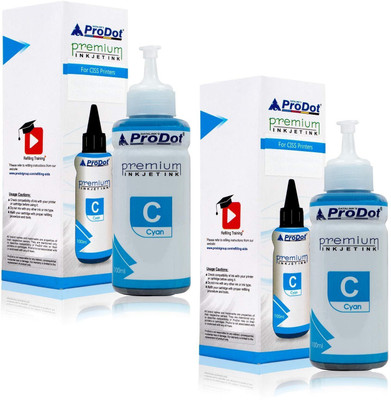 

ProDot RI-CISS-E11-DC Inkjet Refill Ink for CISS Printers Suitable with EPSON L/M/R/T/WF/Series (2 X 100ml) Single Color Ink Toner(Cyan)