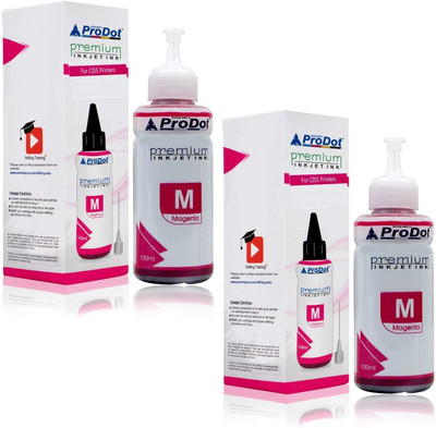 

ProDot RI-CISS-E11-DM Inkjet Refill Ink for CISS Printers Suitable with L/M/R/T/WF/Series (Magenta, 2 X 100ml) Single Color Ink Toner(Magenta)