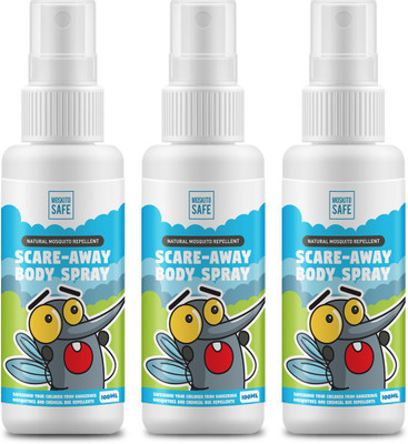 

moskito safe Scare Away DEET Free Mosquito Repellent Spray 100ml Pack of 3(Pack of 3)