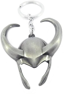 

DhanSai Expressions Loki Helmet Marvel Avengers Superhero Silver keychain Key Chain